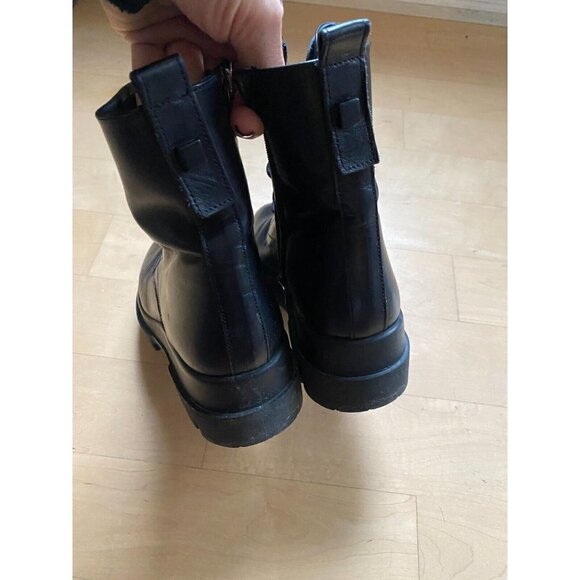 La Canadienne combat boot "Brendan" black leather lace up lug sole sz 35 - Picture 6 of 9
